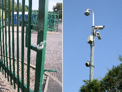 fencing and CCTV cameras
